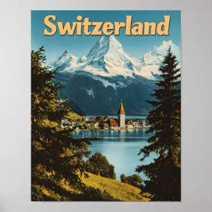 Mooie Zwitserse Alpen Schilderachtig Bergen Poster