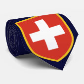 Mooie Zwitserse vlag - Wapenstaart Stropdas (Opgerold)