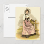 Mooie Zwitserse vrouw in het traditionele kostuum, Briefkaart (Voorkant / Achterkant)