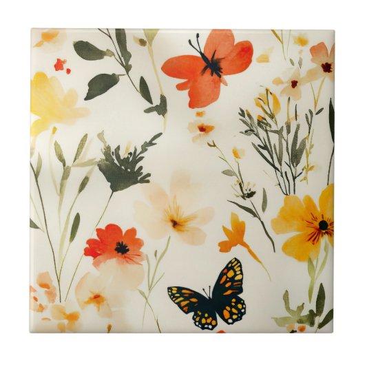 MooieBloemen Veld Tegeltje (Voorkant)