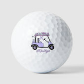 Mooier in lila aangepaste golfkar naam monogram golfballen (Voorkant)