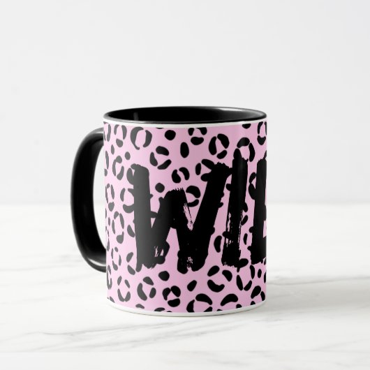 Mooier in Roze Dierprint (Persoonlijk) Mok (Voorkant links)