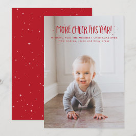 Mooier kerstfeest dit jaar leuk één foto rood Kers Feestdagenkaart