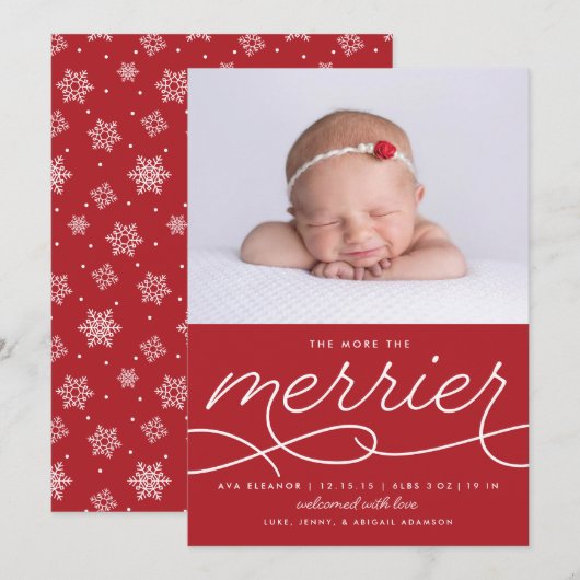 Mooier Nieuwgeboren Eerste Kerstmis Geboorteaankon Feestdagenkaart (Voorkant / Achterkant)