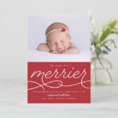 Mooier Nieuwgeboren Eerste Kerstmis Geboorteaankon Feestdagenkaart (Staand voorkant)