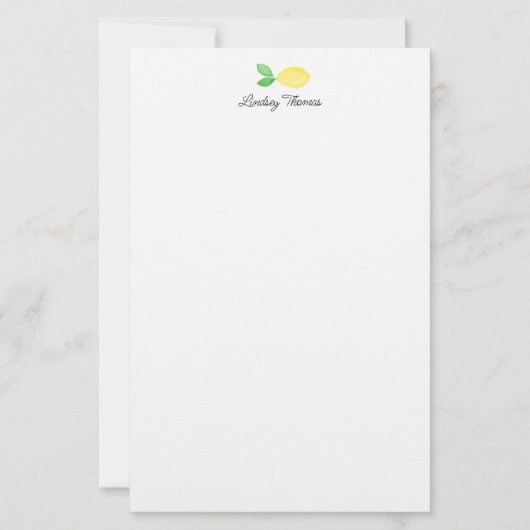 Mooilime Lemonen Persoonlijk Briefpapier (Voorkant)