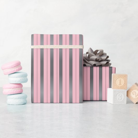 Mooipapier in roze en zilver cadeaupapier (Baby Shower)
