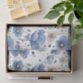 Mooipapier met lichtblauw bloemmotief tissuepapier (Geschenk)