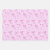 Mooipapier met roze strik inpakpapier vel (Voorkant 3)