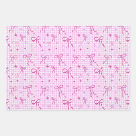 Mooipapier met roze strik inpakpapier vel