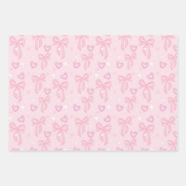 Mooipapier met roze strik inpakpapier vel