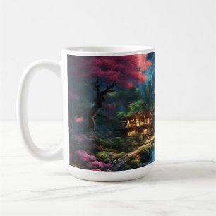 Moois huis en tuinen in een magisch land koffiemok