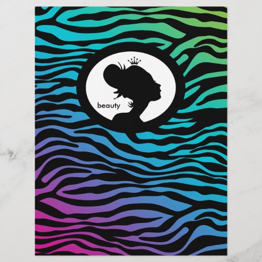 Mooisalon Flyer Haar Zebra Kroon Blauw Groen Speld (Voorkant)