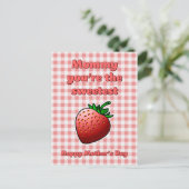 Mooiste aardbei Moederdag kaart (Staand voorkant)