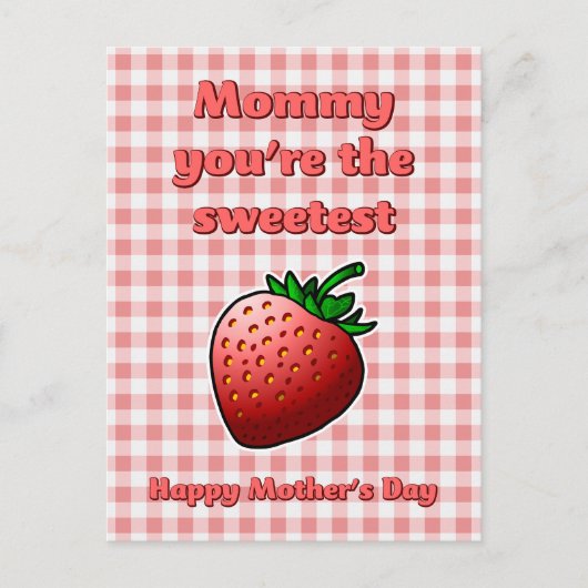 Mooiste aardbei Moederdag kaart (Voorkant)