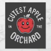 Mooiste appel in de boomgaard Appelplukdag  Wijn Etiket (Enkel label)