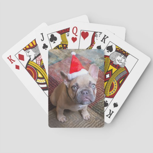 Mooiste baby dieren | Franse Bulldog Kerstmis Pokerkaarten (Achterkant)