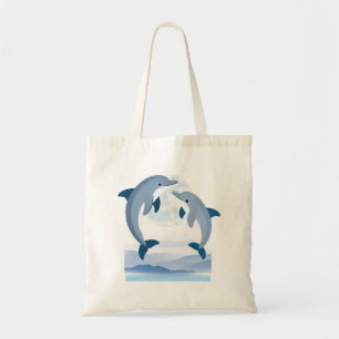 Mooiste Dolfijn Waterverf Boodschappentas   Oceaan Tote Bag