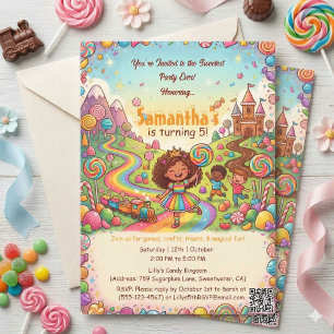 Mooiste Feestje Ooit Candyland Meisje 5e Verjaarda Kaart