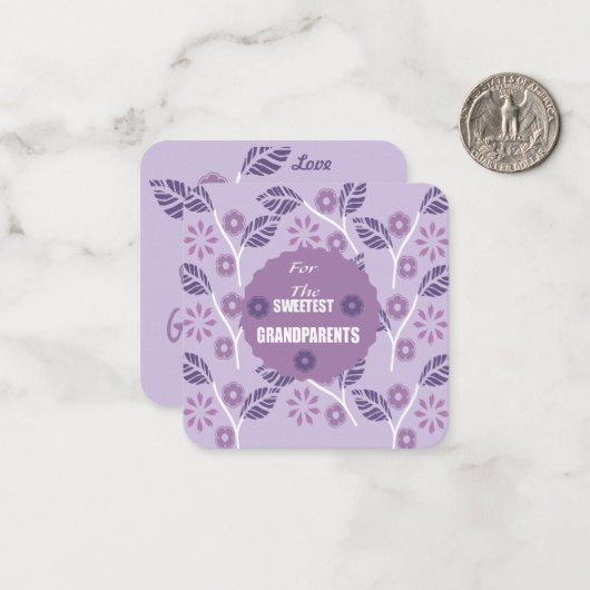 Mooiste Grootouders  Notitiekaartje (Voorkant / Achterkant in situ)