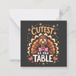 Mooiste kalkoen aan tafel Funny Thanksgiving Notitiekaartje