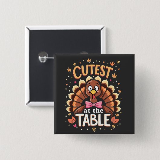 Mooiste kalkoen aan tafel Funny Thanksgiving Vierkante Button 5,1 Cm (Voorkant /achterkant)