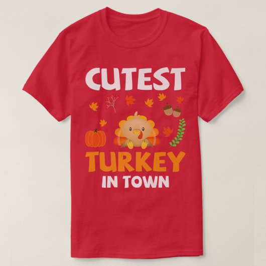 Mooiste kalkoen in de stad Funny Thanksgiving Day T-shirt (Design voorkant)