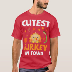 Mooiste kalkoen in de stad Funny Thanksgiving Day T-shirt
