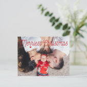 Mooiste Kerstmis Familie Foto Feestdagenkaart (Staand voorkant)