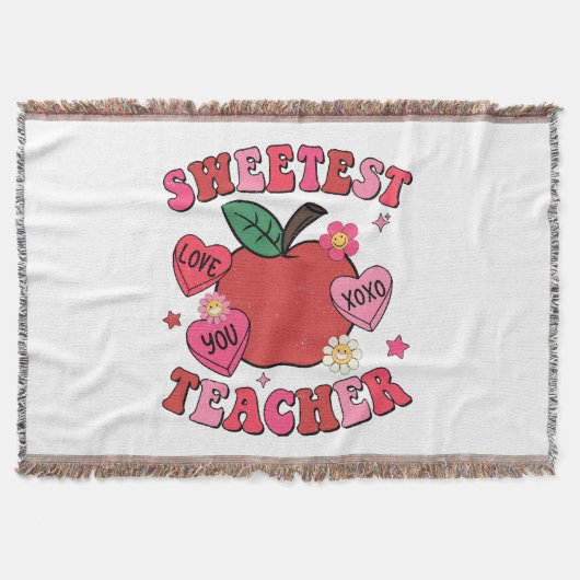 Mooiste Leraar Valentijnsdag Harten Deken (Voorkant)