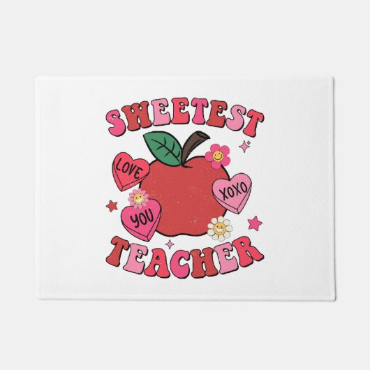 Mooiste Leraar Valentijnsdag Harten Deurmat (Voorkant)