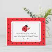 Mooiste Lieve Lieveheersbeestje Kinderen Verjaarda Bedankkaart (Staand voorkant)