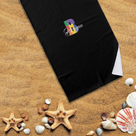 Mooiste luxe kleurrijke initiaal B naam zwart Strandlaken