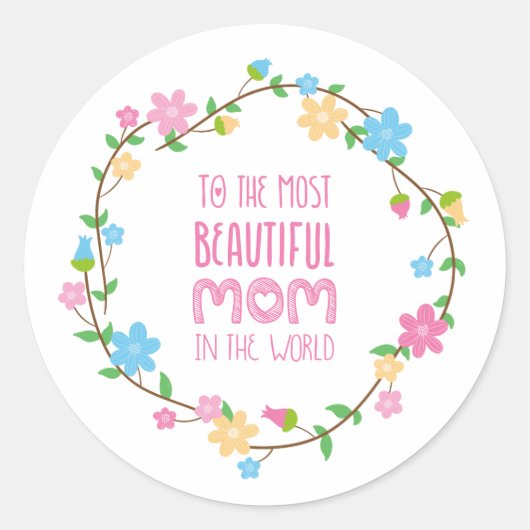 Mooiste Moeder Moederdag | STICKER (Voorkant)