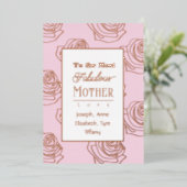 Mooiste Moeder Roze Folie Uitnodiging (Staand Voorkant)