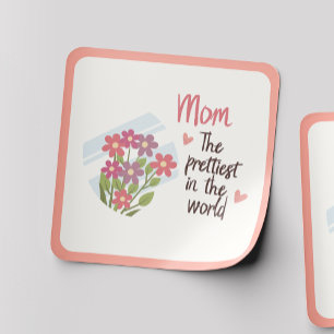 Mooiste Moeder Sticker – Bloemige Moederdag Cadeau