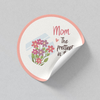 Mooiste Moeder Sticker – Bloemige Moederdag Cadeau