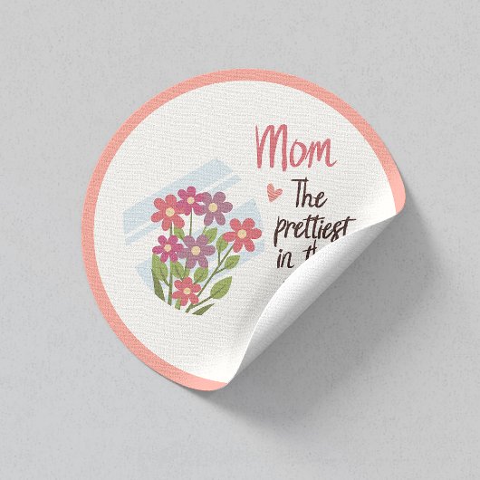 Mooiste Moeder Sticker – Bloemige Moederdag Cadeau
