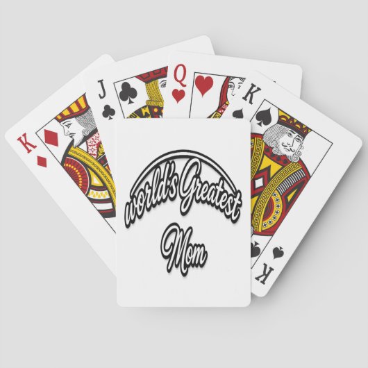 Mooiste Moeder van de Wereld Elegant Schuin Schrif Pokerkaarten (Achterkant)