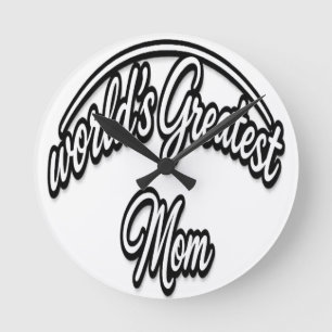 Mooiste Moeder van de Wereld Elegant Schuin Schrif Ronde Klok