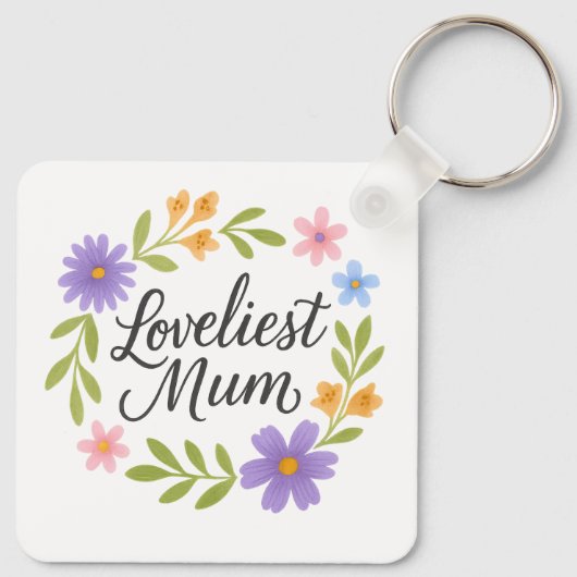 Mooiste Mum Floral Sleutelhanger (Achterkant)