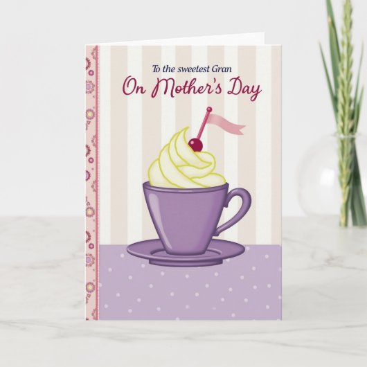 Mooiste Oma Moederdag Theekopje Kaart (Voorkant)