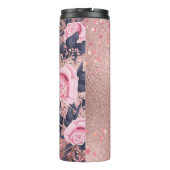 Mooiste ooit ROZE GOUD Blauwe Roze Bloem MOTIEF IN Thermosbeker (Achterkant)