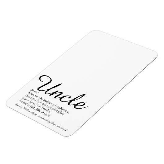 Mooiste Oom Ooit, Funcle Definitie Script Magneet (Linkerzijde)