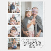 Mooiste Oom Ter Wereld Trendy Fotostrip Fleece Deken (Voorkant)