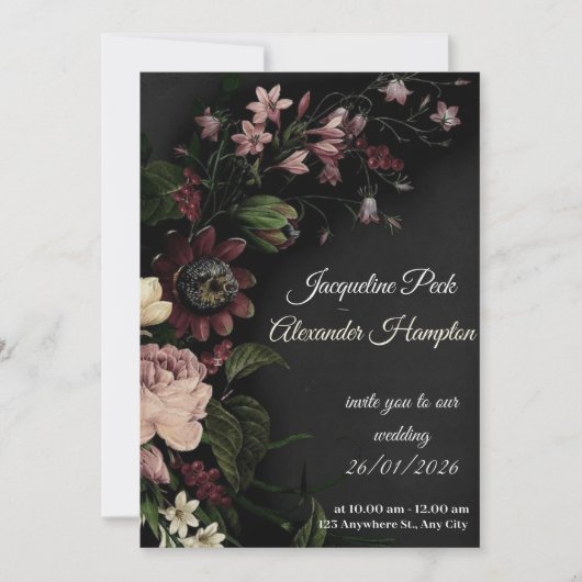 mooiste paarse trouwkaart kaart (Voorkant)