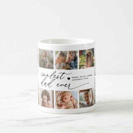 Mooiste papa ooit 10 foto-collage mok (Center)