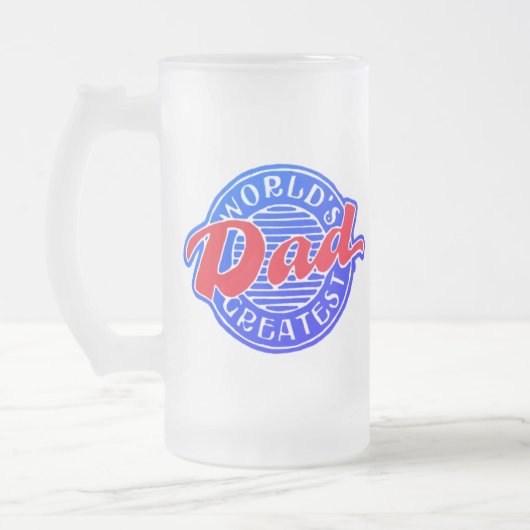 Mooiste papa van de wereld matglas bierpul (Links)