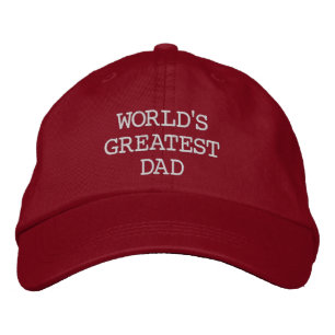 Mooiste papa van de wereld - Rood met witte borduu Geborduurde Pet
