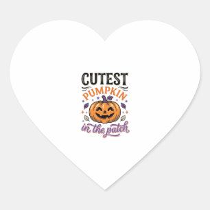 Mooiste Pompoen In De Patch Halloween Shirt Ontwer Hart Sticker